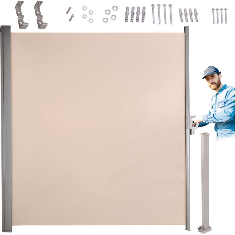 Sānu terases nojume LUARO izvelkamais ekrāns 180 x 400 cm bēšs