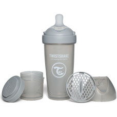 Twistshake Pro Double Anti-Colic Feeding Bottle 330ml Pastel Grey 79042
