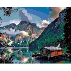 Flamingo Line Painting by the numbers - 45674 - MOUNTAINS - size 40x50 cm