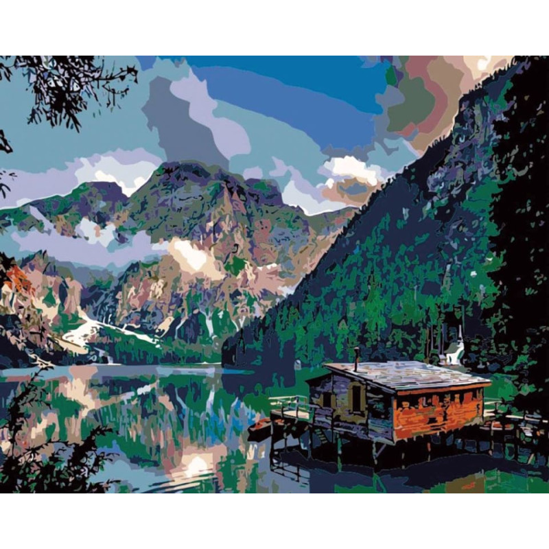 Flamingo Line Painting by the numbers - 45674 - MOUNTAINS - size 40x50 cm