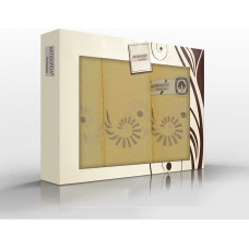 RĘCZNIK KPL. ARTI 3 SZT. /30X50/50X100/70X140/ FROTTE HAFT ŻÓŁTY 400G.