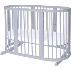 Ingvart Ovāla bērnu gultiņa Transformers 7-in-1 Smart (72х72, 72х120, 72х168 см) gray