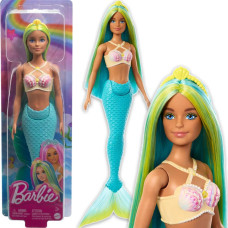 Barbie – nāriņas lelle HRR03, ar zaļiem un zilajiem matiem un zilu asti