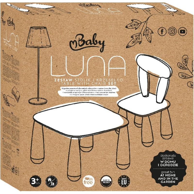 Maltex SET LUNA TOWN Stolik dla dzieci + krzesełko biały/r&oacute;żowy