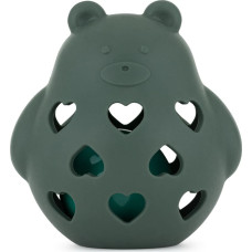 Petite&Mars 606817 Silikonowa zabawka z grzechotką Bear Basil Misty Green