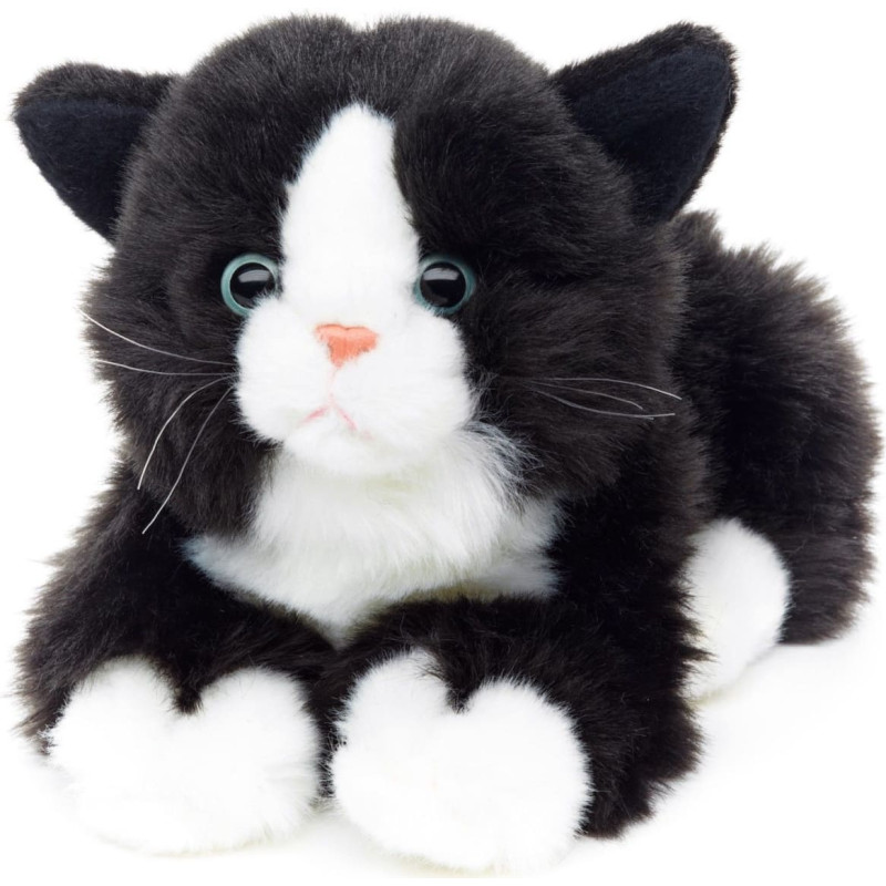 Uni-Toys Plī&scaron;a rotaļlieta Kaķis, muzikāls, melnbalts, 22 cm