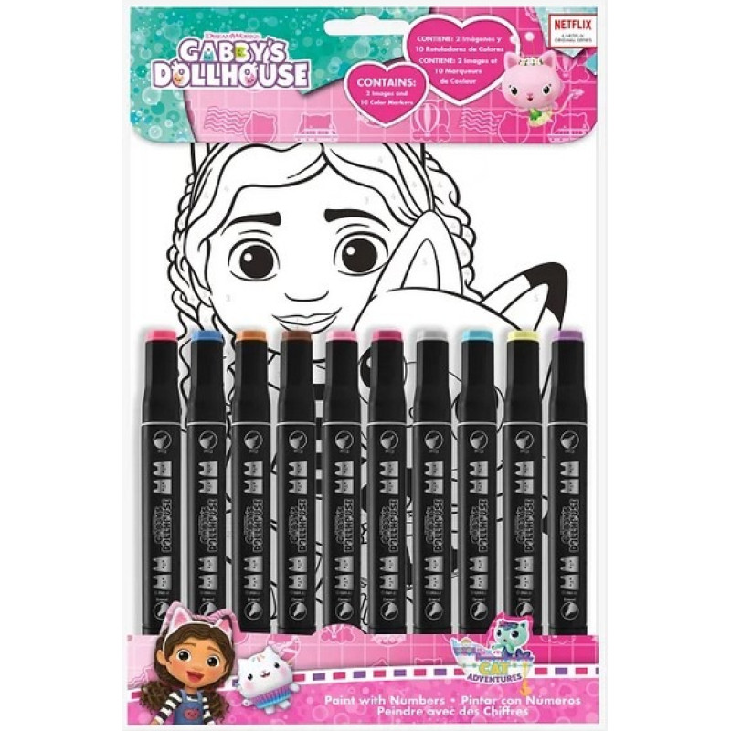 Kids Euroswan - Akcesoria Licencyjne PAINT BY NUMBERS - GABBYS DOLLHOUSE