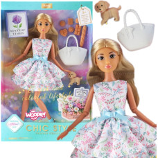 Woopie ROYAL Lalka Lily 30 cm Wiosenna Suknia Akcesoria Piesek Piknik