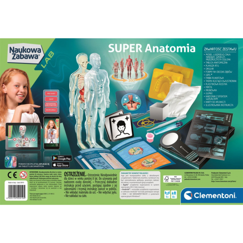 Clementoni Naukowa Zabawa Lab 50919 Super Anatomia