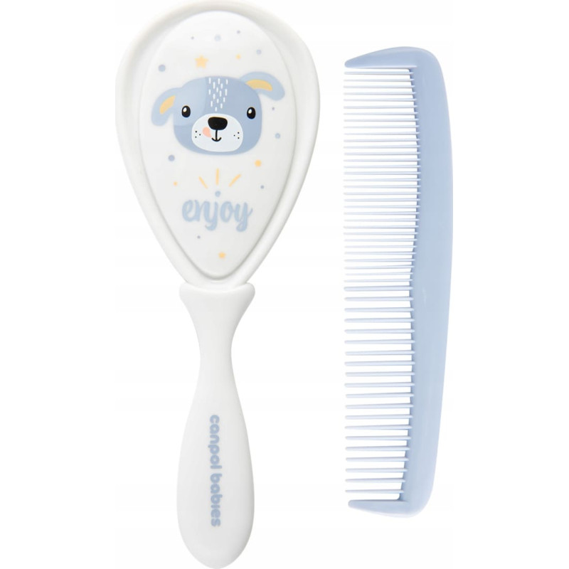 Canpol 2/419 Szczoteczka + grzebień do włos&oacute;w twarda niebieska