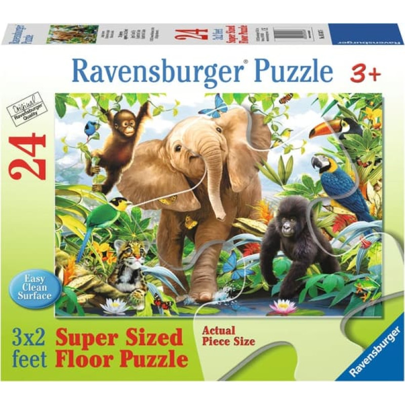Ravensburger Grīdas puzle, 24 gab., Mazie džungļos