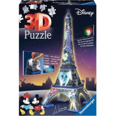 Ravensburger 3D puzle Disneja Eifeļa tornis ar gaismu, 216 gab., 10+