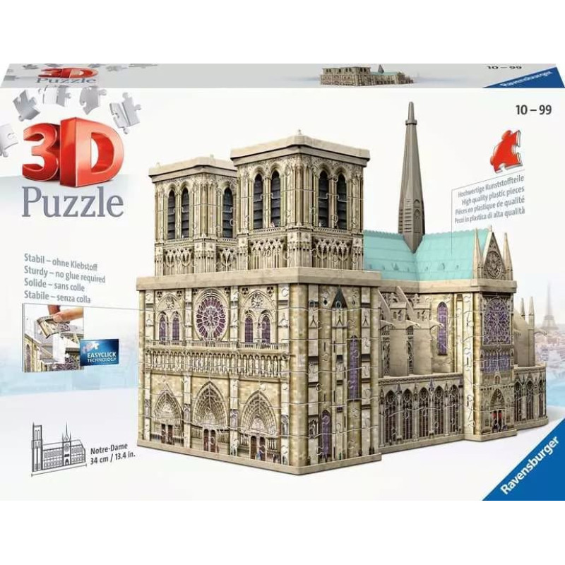 Ravensburger 3D puzle Parīzes Dievmātes katedrāle, 324 gab., 10+