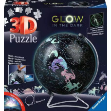 Ravensburger Apaļā puzle Spīdo&scaron;s tumsā globuss, 180 gabali, no 6 gadiem