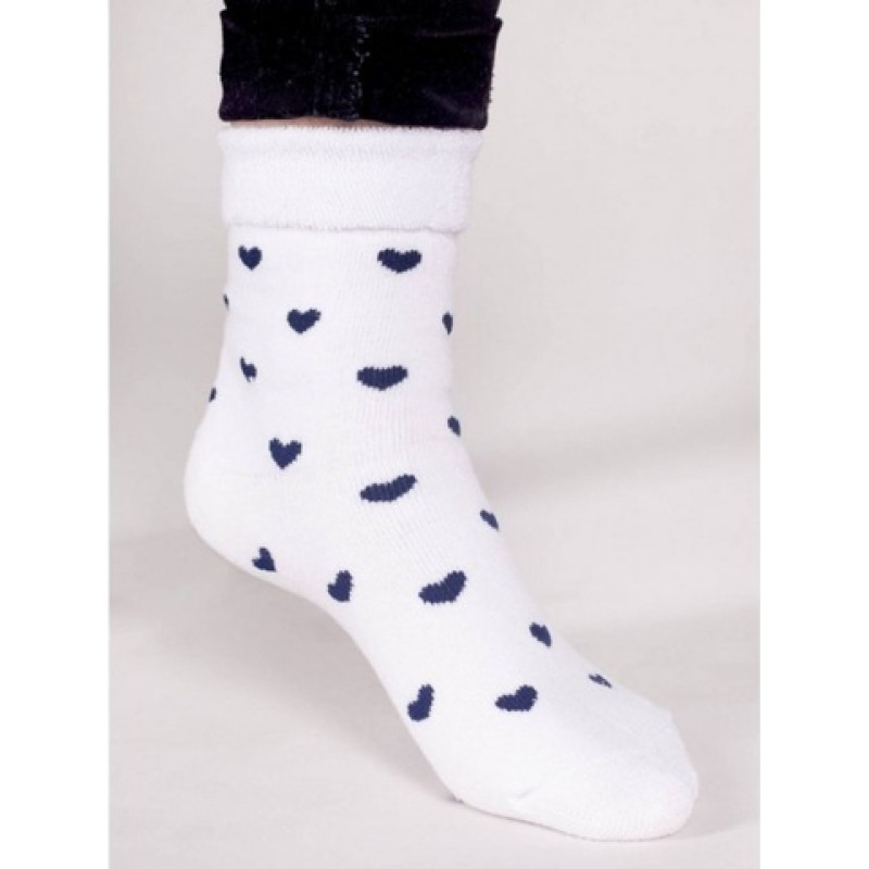 Yo Baby Zeķes frotē 31/34 SKF-0003 white hearts