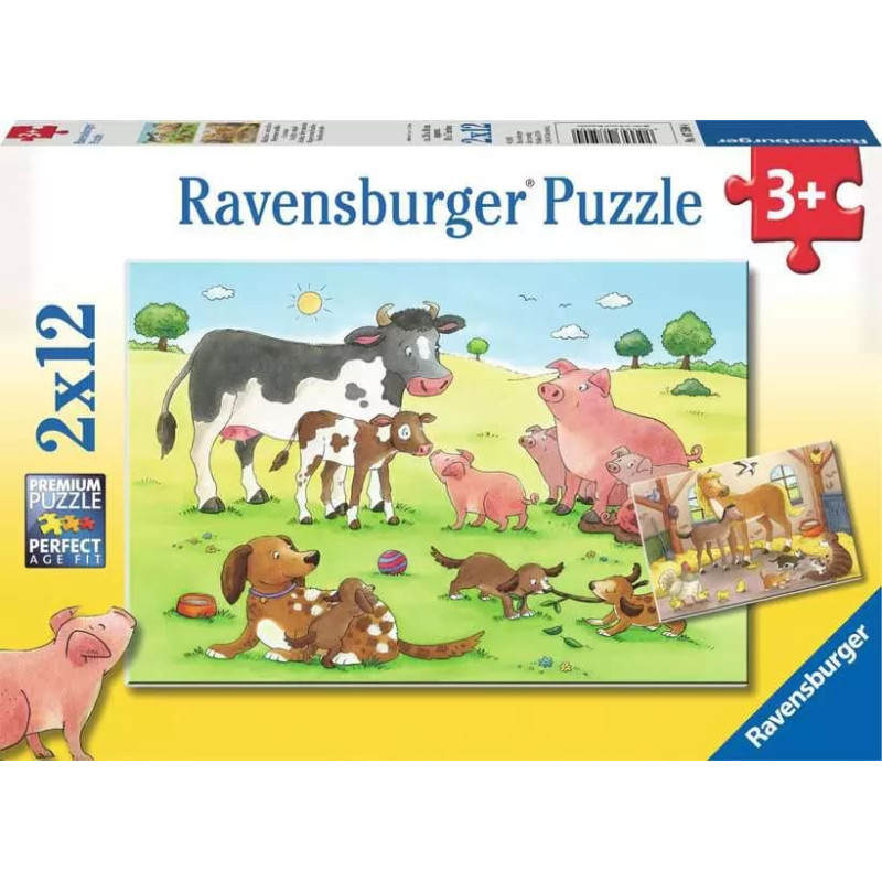 Ravensburger Puzle 2x12 gab. Lauku dzīvnieki