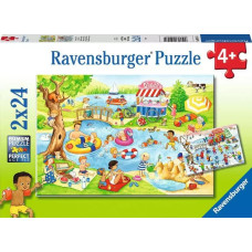 Ravensburger Puzle 2x24 gab. Peldes pie ezera