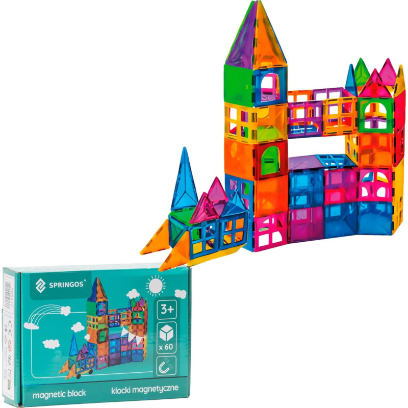 Springos Magnētiskais konstruktors 60 daļas Springos KG0047