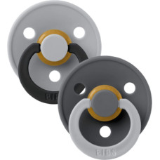 Bibs Studio Collection Colour Round apaļie mānekļi &ndash; Fusion Cloud Iron Mix 0-6m 2pcs