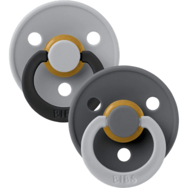 Bibs Studio Collection Colour Round apaļie mānekļi &ndash; Fusion Cloud Iron Mix 0-6m 2pcs