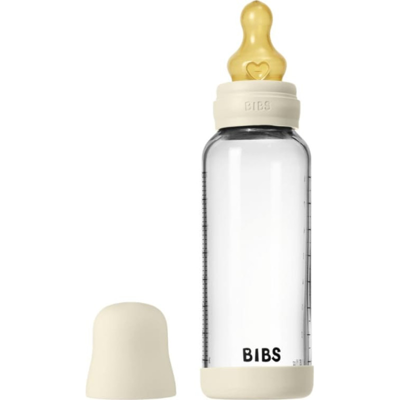 Bibs Stikla mazuļu pudelīte 240ml Ivory