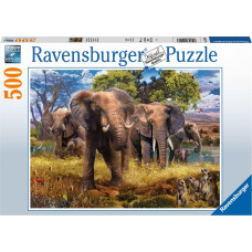 Ravensburger Puzle 500 Ziloņu ģimene