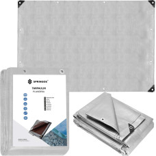 Springos Dārza brezents 5x4 m 130 g/m2 pastiprināta aizsargplēve automa&scaron;īnai, pelēka