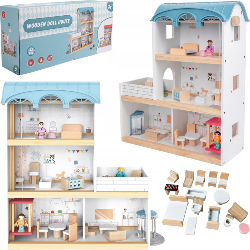 DOMEK DREWNIANY Z MEBELKAMI I WINDĄ 43EL