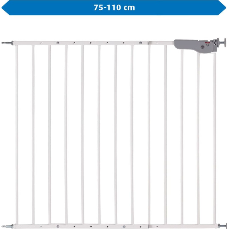Reer Advanced Screw-Fit dro&scaron;ības vārti bērnu dro&scaron;ībai, ar skrūvju stiprinājumu, 75&ndash;110 cm