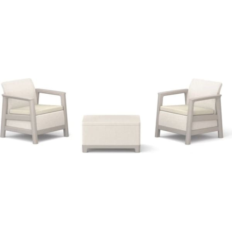 Keter Dārza mēbeļu komplekts Scandi Linea Balcony Set oļu pelēks/gaiši bēšs