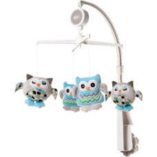 4BABY Muzikālais karuselis ar plīša mantiņām OWL OB08