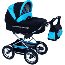 Baby Fashion FANARI Universālie rati 3in1, 105 black+turkus
