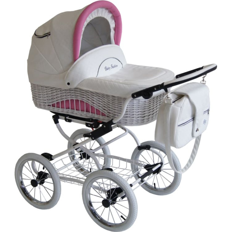 Baby Fashion SCARLETT Universālie rati 2in1, BW-2 Balts/Rozā (White-Pink)