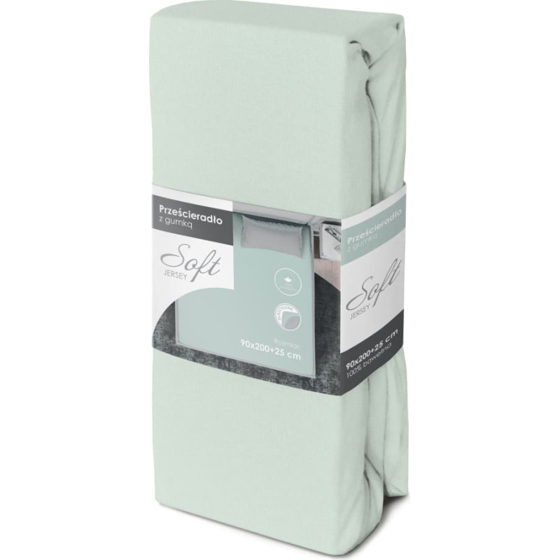 PRZEŚCIERADŁO SOFT 90X200+25 JERSEY GUMKA JASNY NIEBIESKI 4308 BAW.