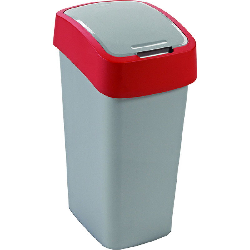 Curver Atkritumu spainis Flip Bin 45L sudraba/sarkana