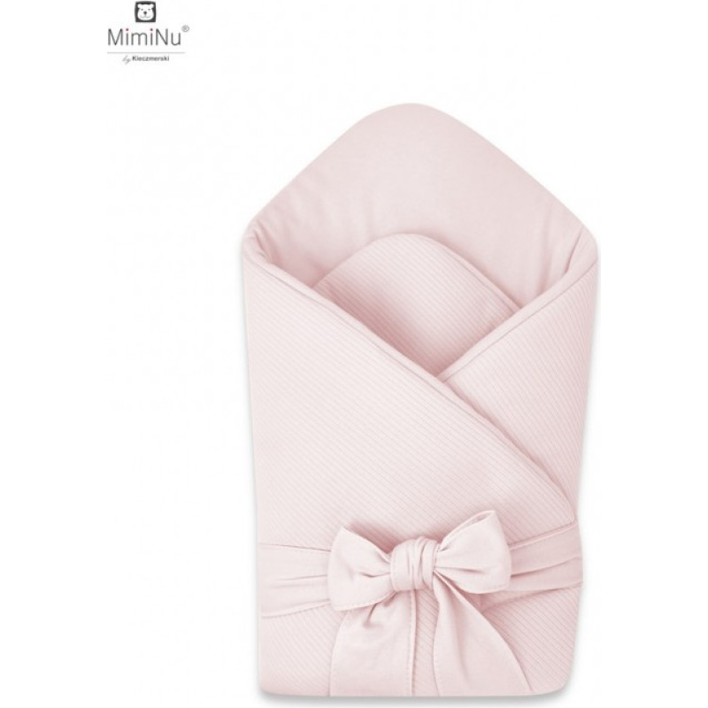 Miminu KIECZMERSKI Zīdaiņu ietinamais konverts ar banti MIMINU SOFT 0–3 mēn., pūderrozā