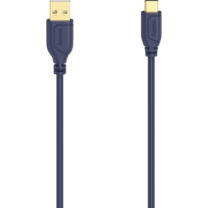 Hama 00200635 Flexi-Slim USB-C Cable 0.75m Blue Depths