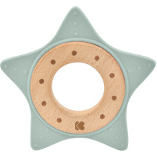 Silicone and wood teether Star Mint