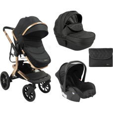 Stroller 3in1 with plastic carrycot Irene Black 2023