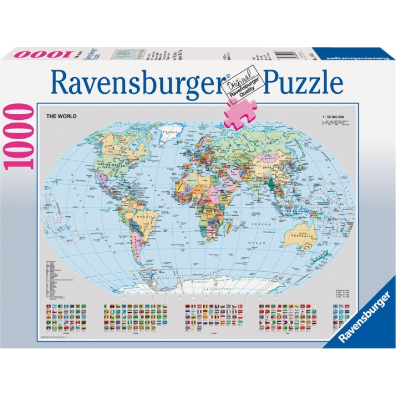 Ravensburger puzle “Pasaules karte”, 1000gb.,15652