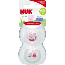 NUK 177219 Smoczek uspokajający 18-36m silikon PEPPA 2 szt