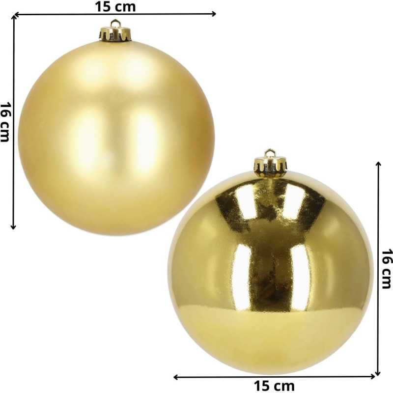 Springos Ziemassvētku bumbiņas Springos CA1176 2 gab 15 cm zelta