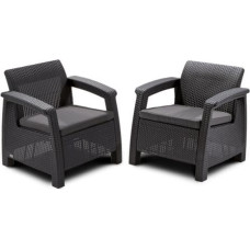 Keter Dārza krēsli Corfu Duo Set pelēki