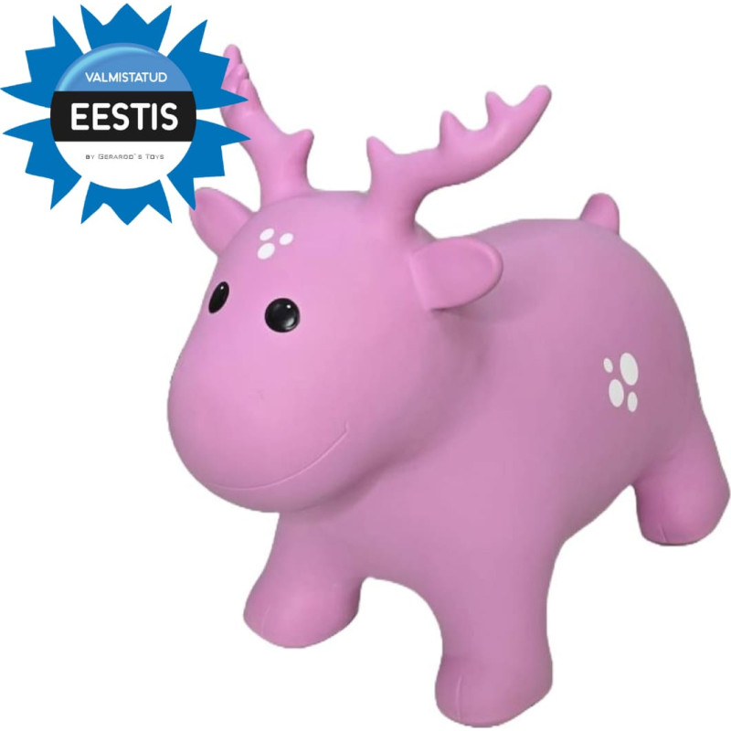 Gerardo's Toys Jumpy lēkājošais rotaļu dzīvnieks – alnis, rozā