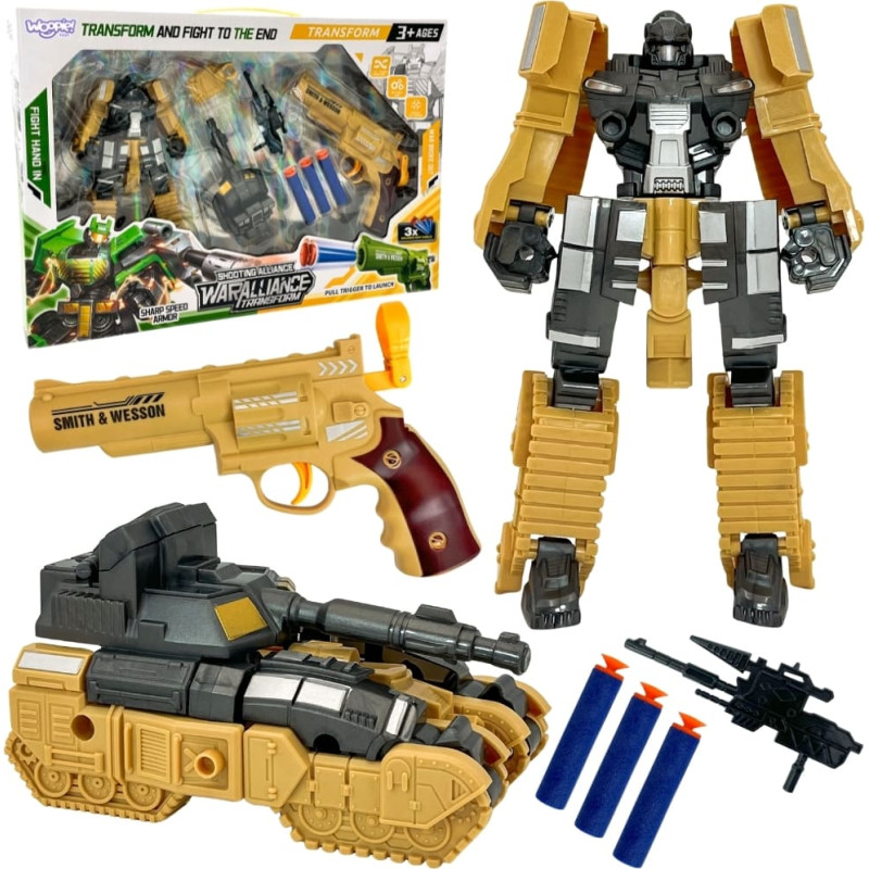 Woopie Zestaw 3w1 Robot Transformujący Czołg i Wyrzutnia na Strzałki