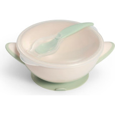 Babyono suction bowl with spoon cream green 1063/07