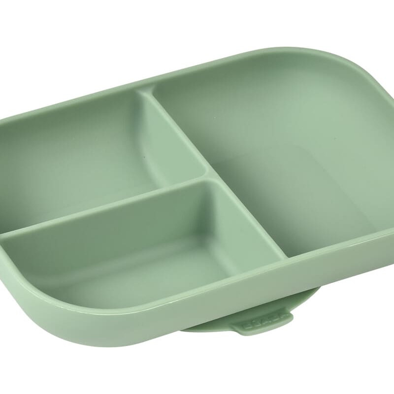 Beaba / Red Castle BEABA Silikona &scaron;ķīvis ar nodalījumiem un piesūcekņiem, Sage Green