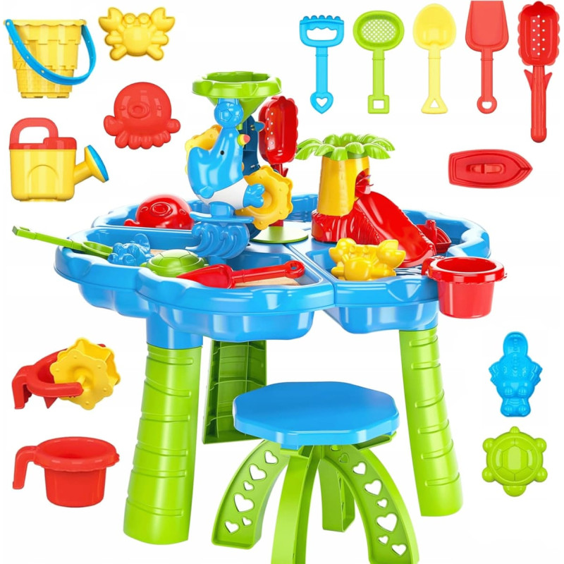 Woopie Stolik Wodny 2w1 Piaskownica z Krzesełkiem Aquapark z Delfinem