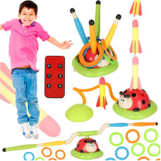 Sporta veiklības spēle bērniem lēkšana pa virvi mērķa metiens ladybird launcher 3in1