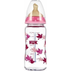 NUK 443728 GLASS BOTTLE 240ML WITH TEMPERATURE GAUGE 0-6 573372,10745122 PINK